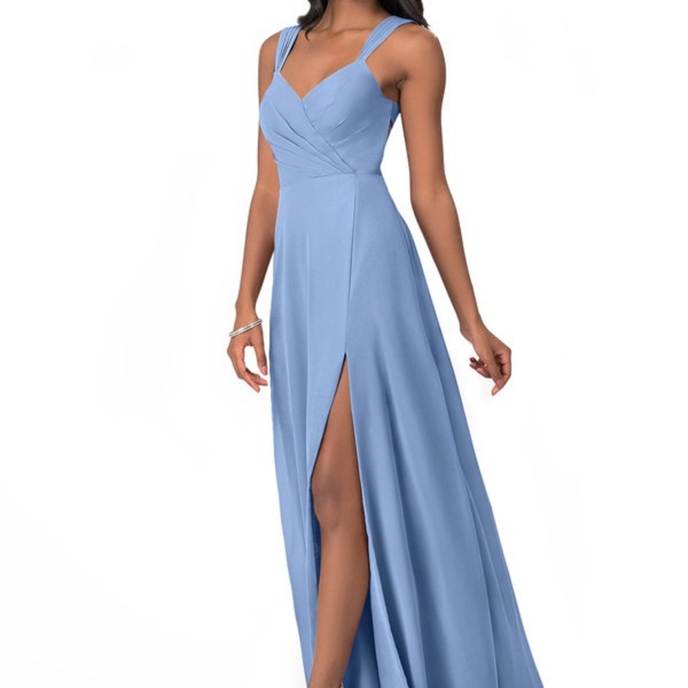 Azazie Nahrin Bridesmaids Dress Steel Blue